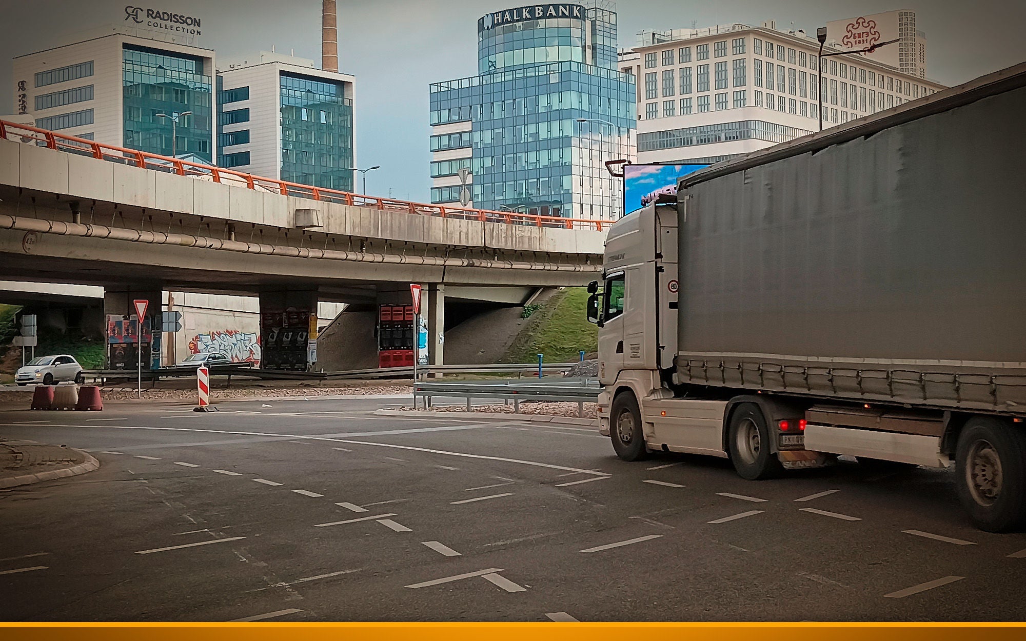Truck on intersection