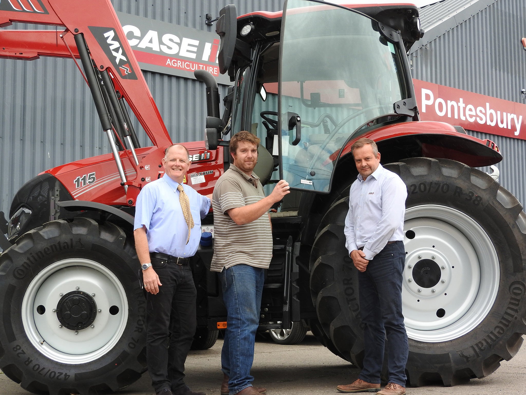 Richard Hutchins, Tudor Jones, Paul Hamer Richard Hutchins, Sales Manager, Continental Agricultural Tires. Tudor Jones, Fron Farm. Paul Hamer, Salesman, Pontesbury Tractors