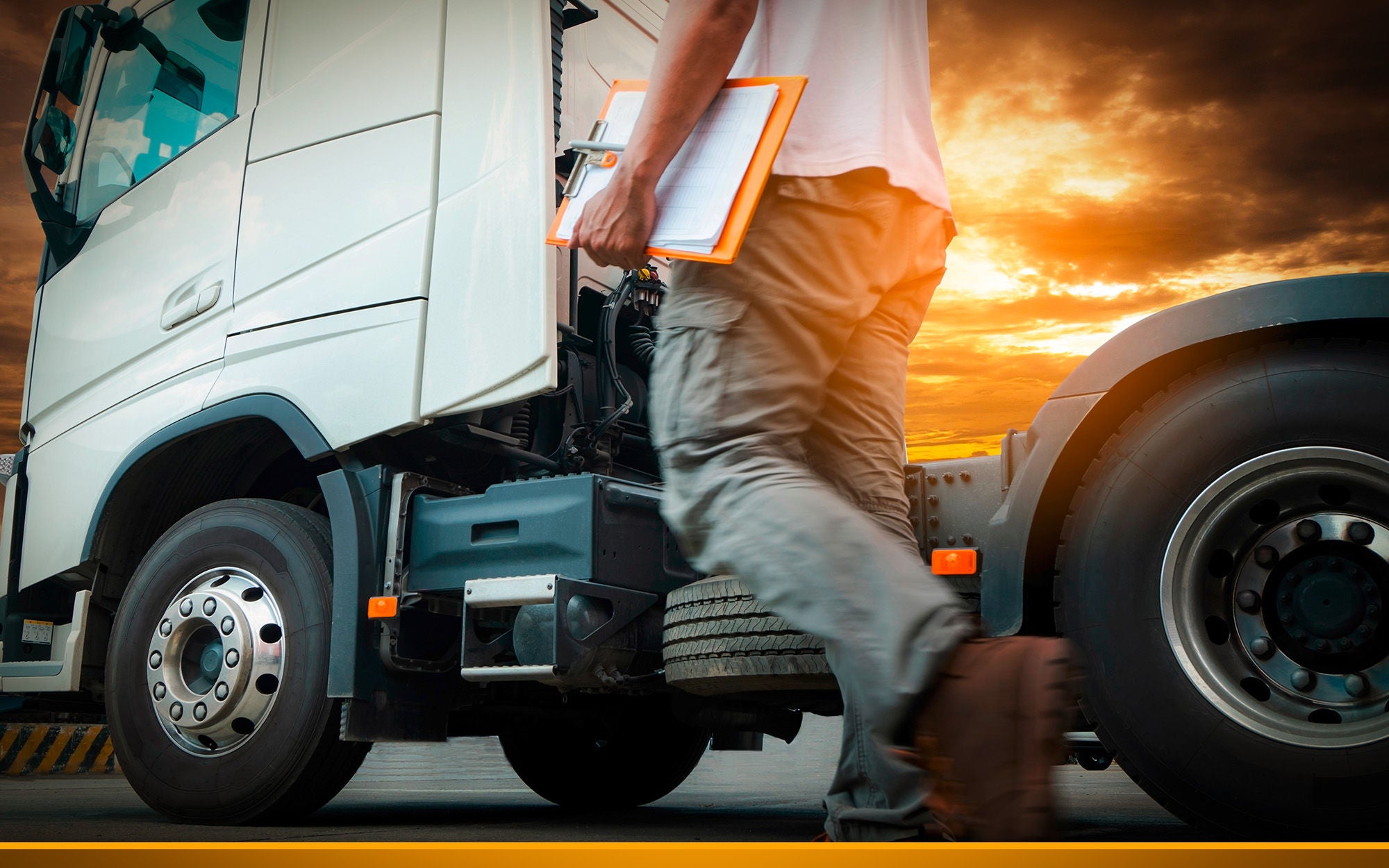 Truck Drivers Checking the Truck's Safety 