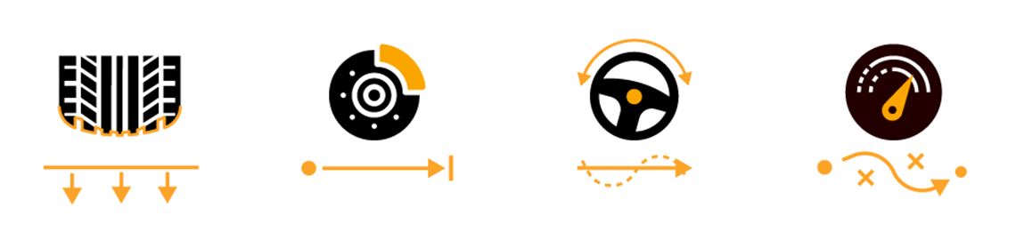 Illustration about different properties with wide tires.