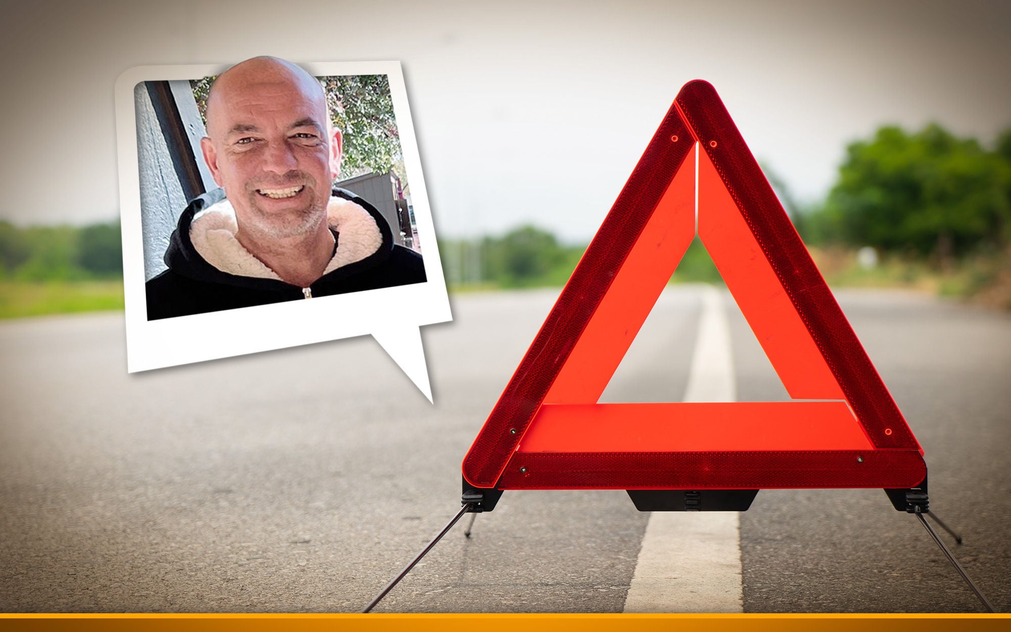 warning triangle highway