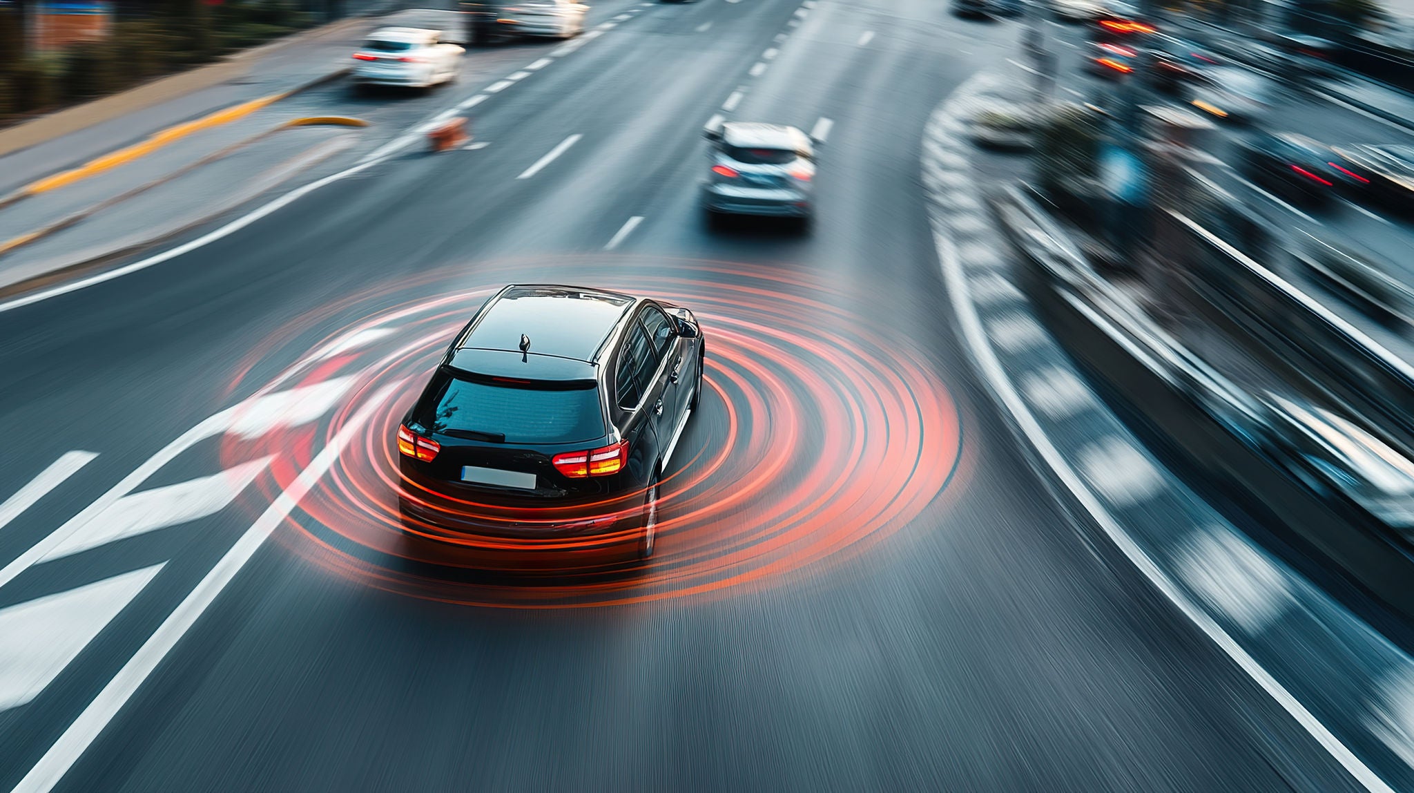 Braking distance1 Fahrzeug auf einer Straße
