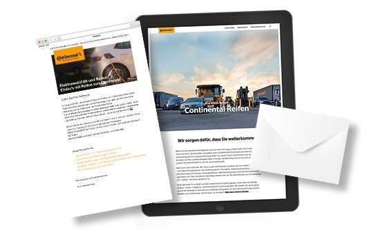 B2B-Newsletter Teaser Abbildung von schriftlicher Form auf IPad