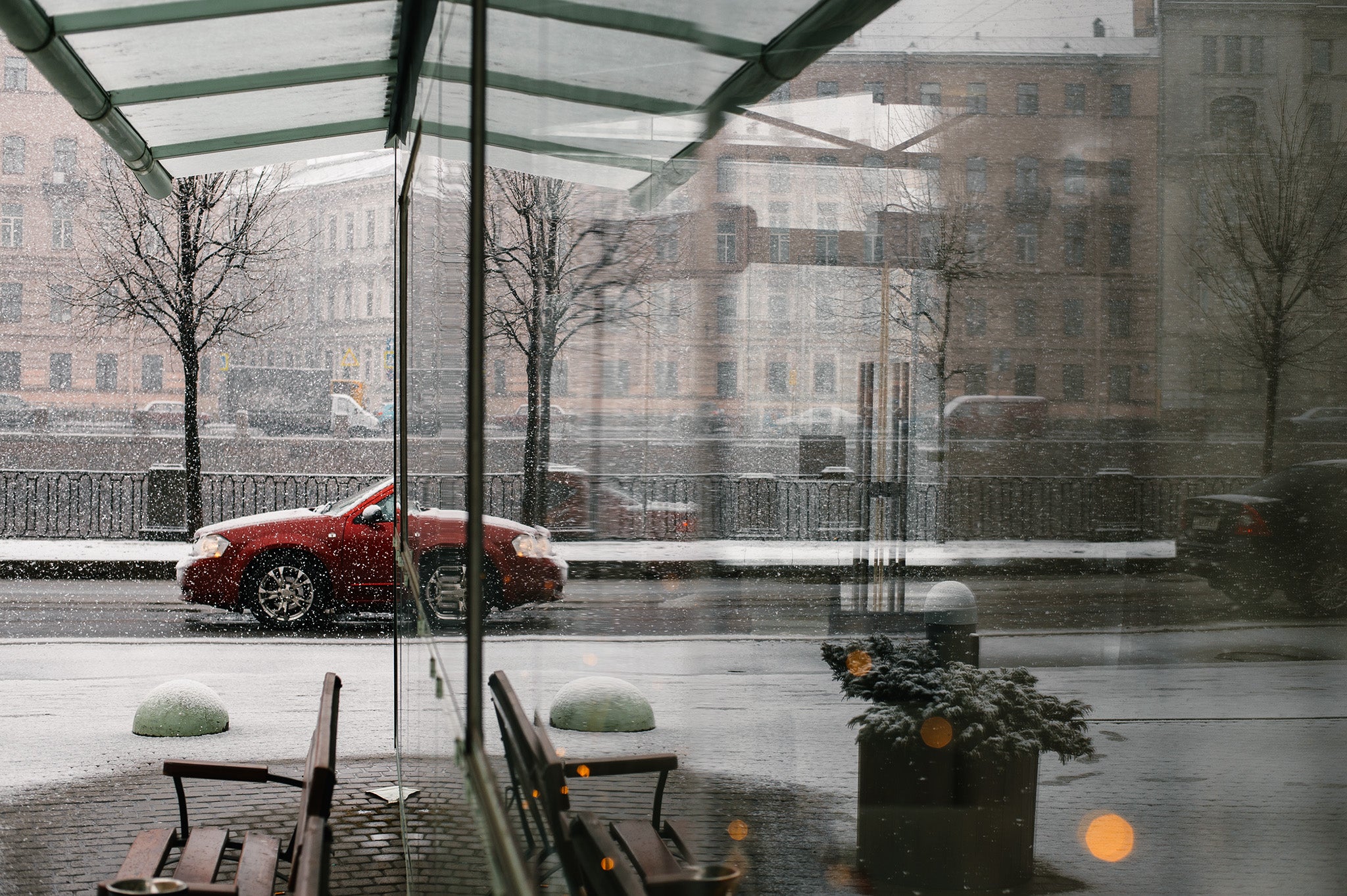 Tread depth AS Car during a snowfall