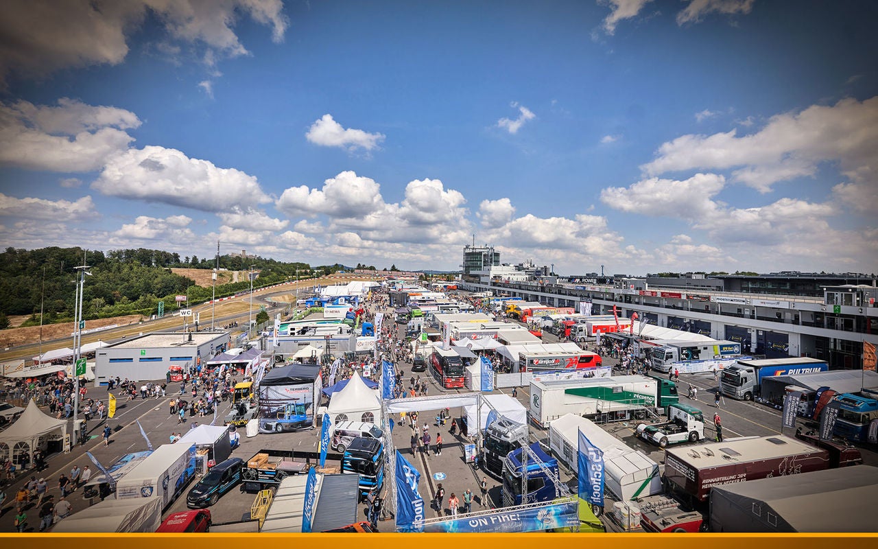 camp next to a Grand Prix track