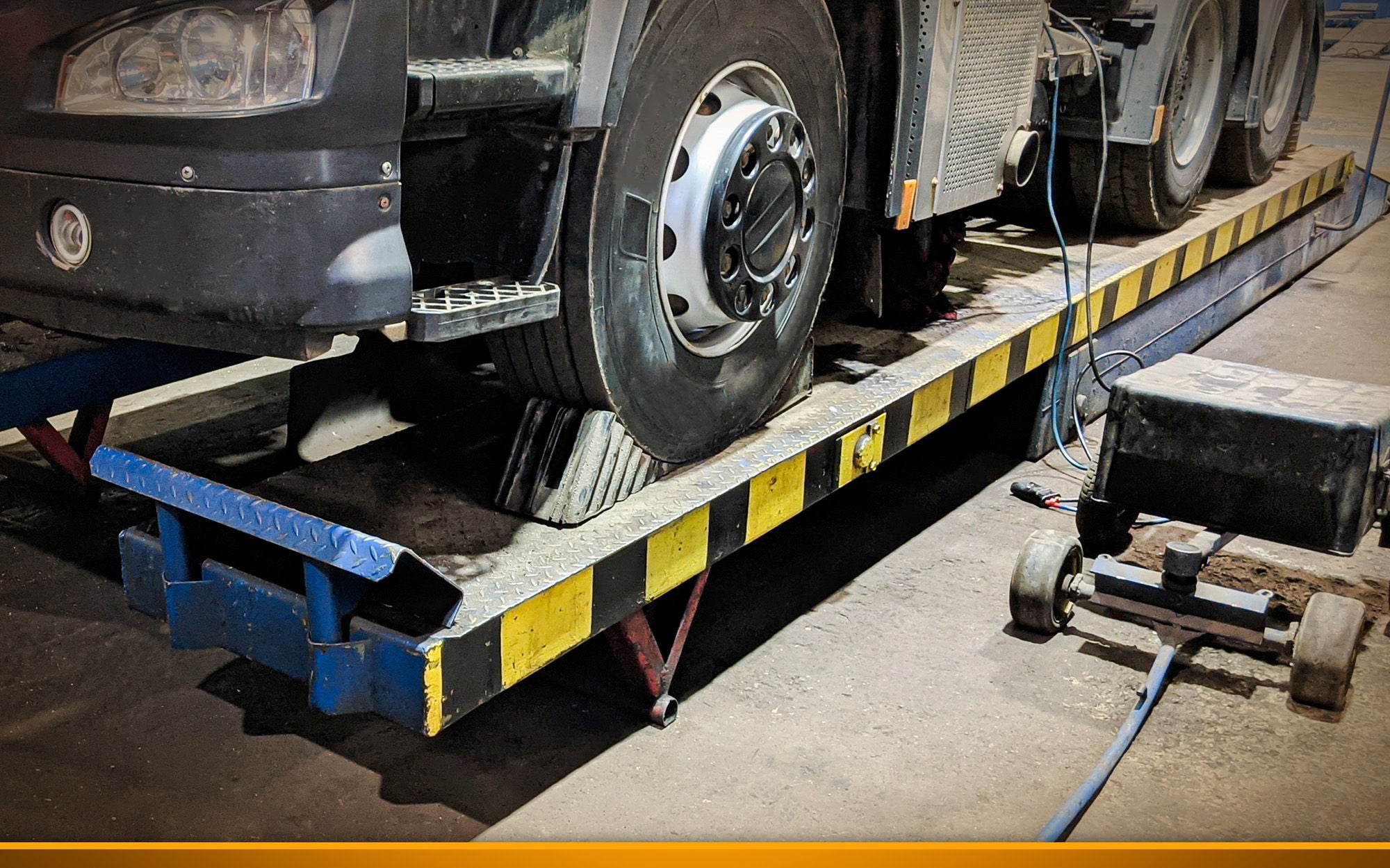 Truck battery is being charged