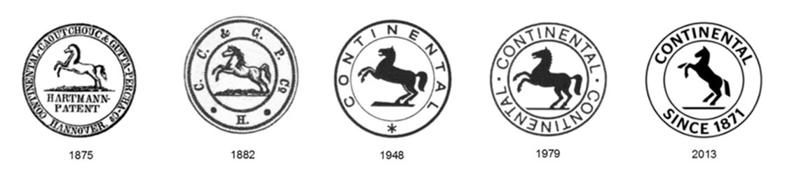 The rampant horse is the company trademark of Continental since 1882.