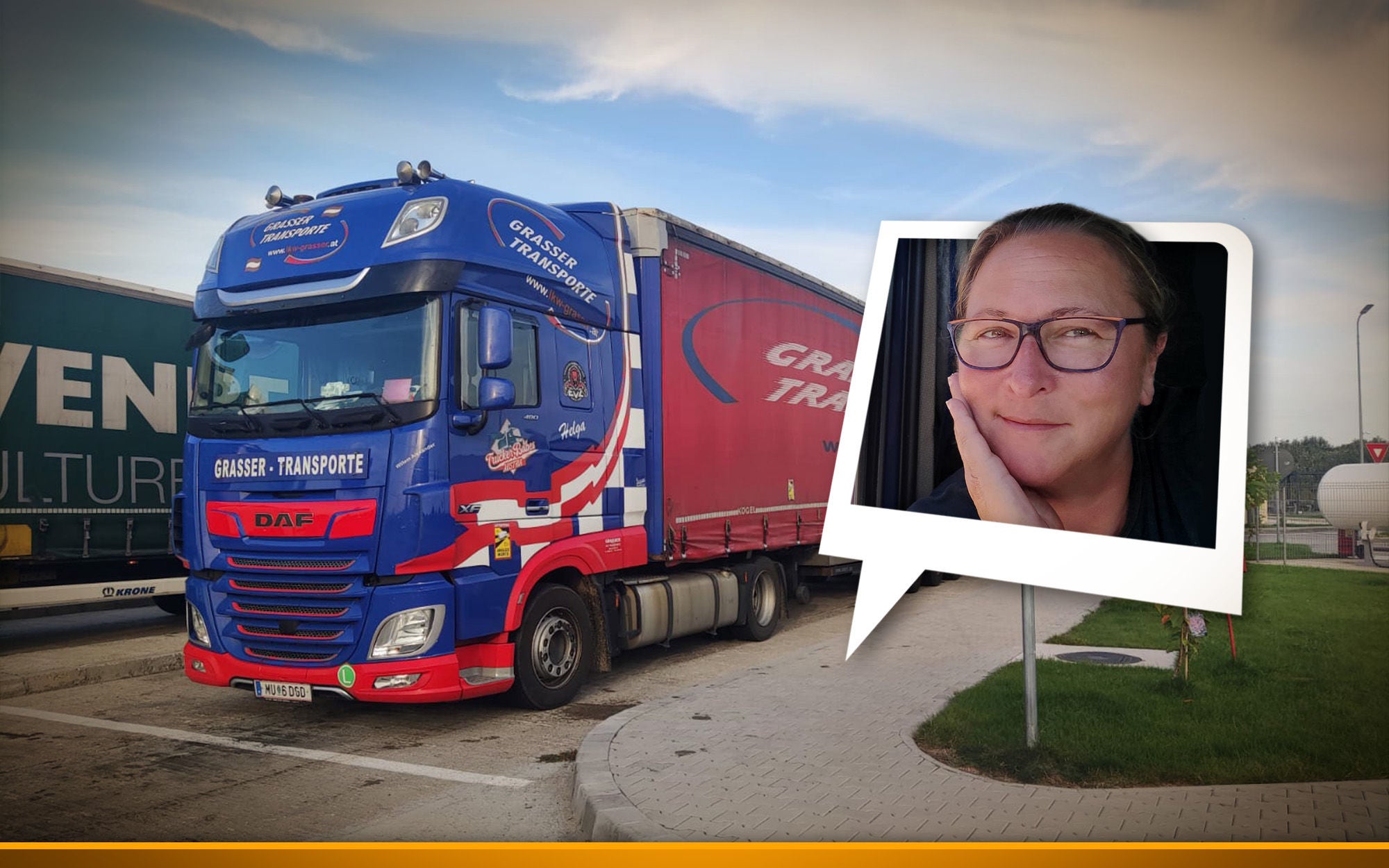 truck standing on a parking spot in romania