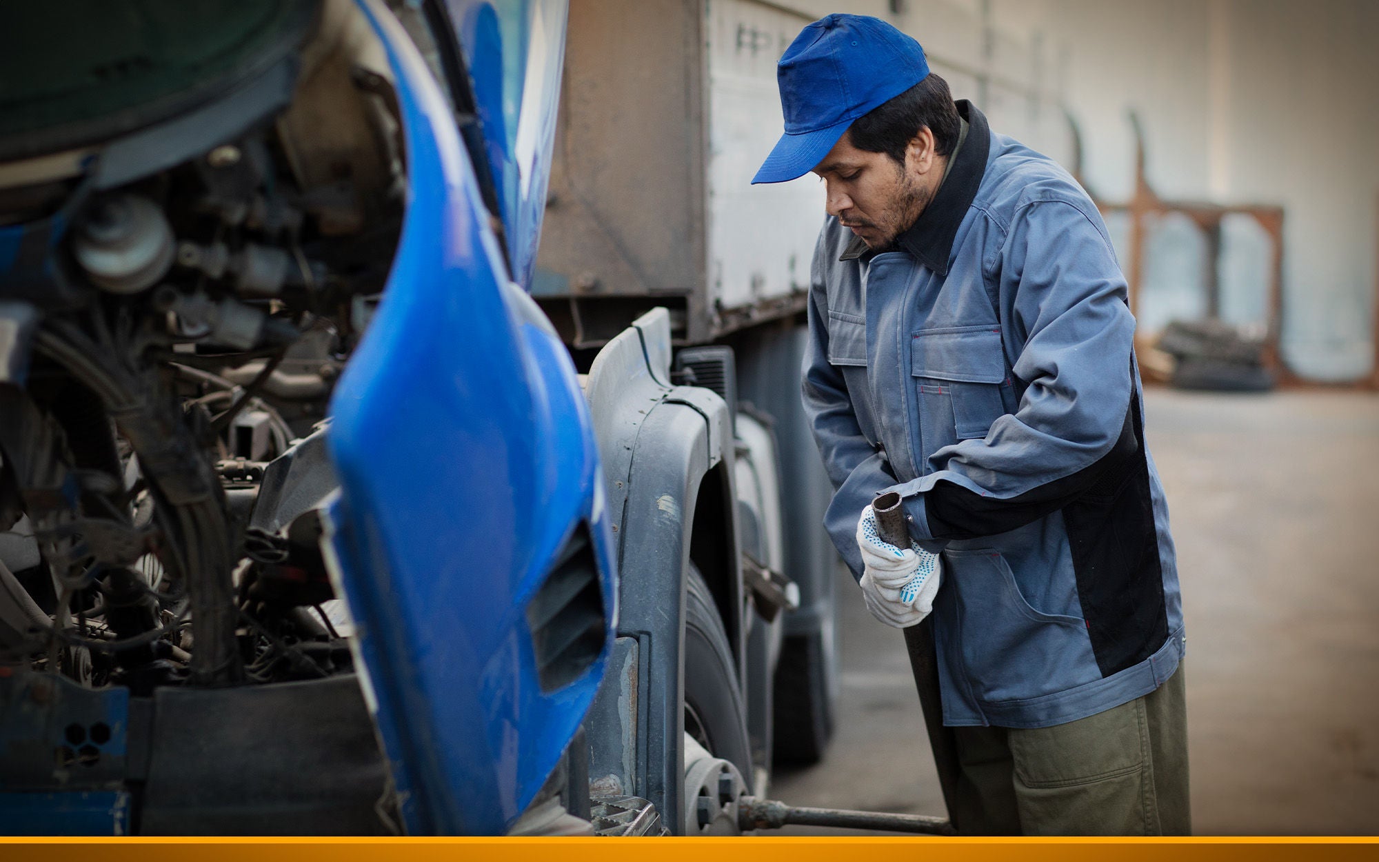 Truck gets repaired