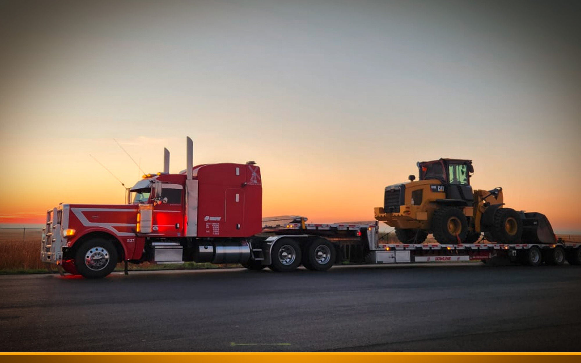 Truck in sunset