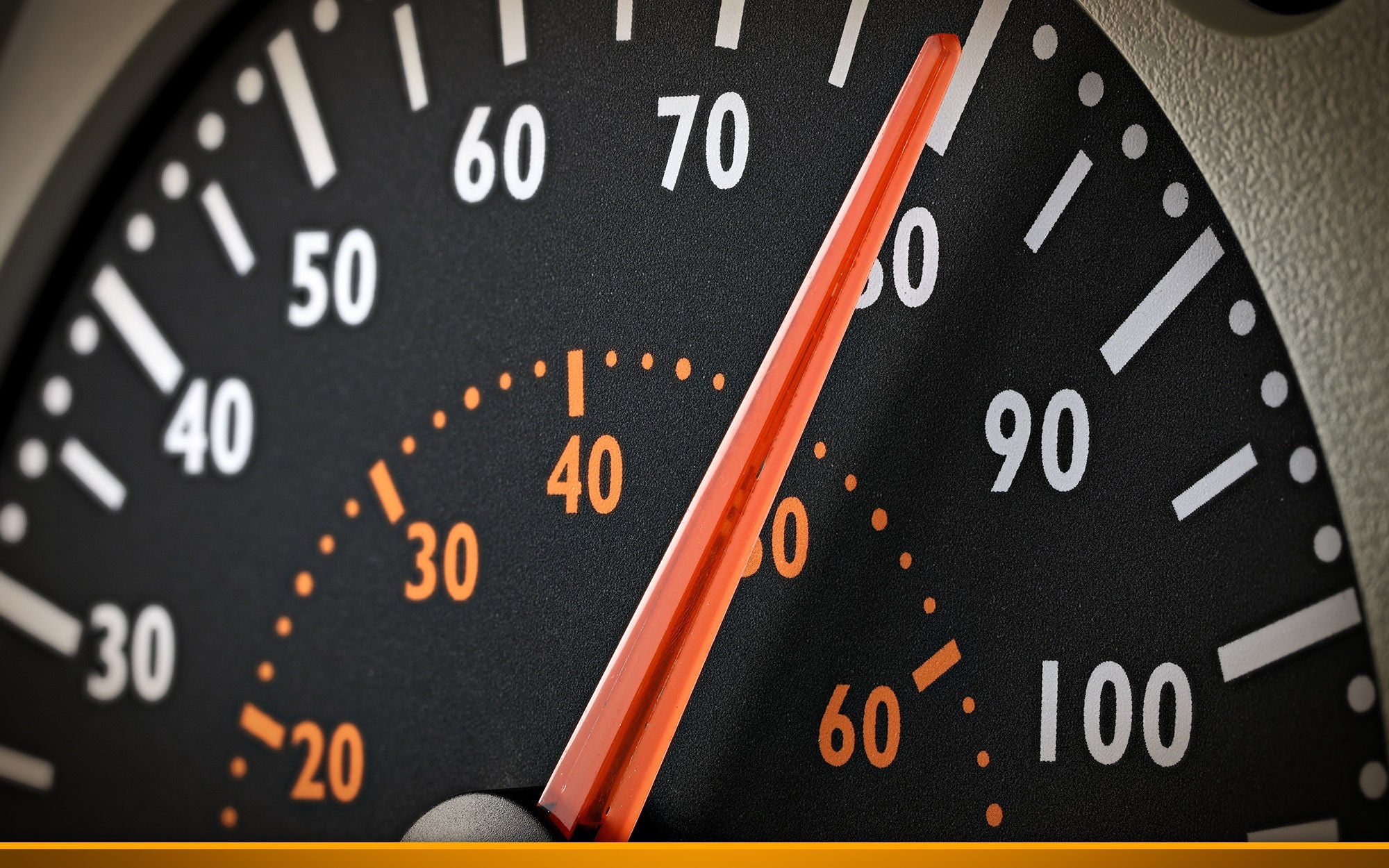 speedometer of a truck at cruising speed of 80 km/h