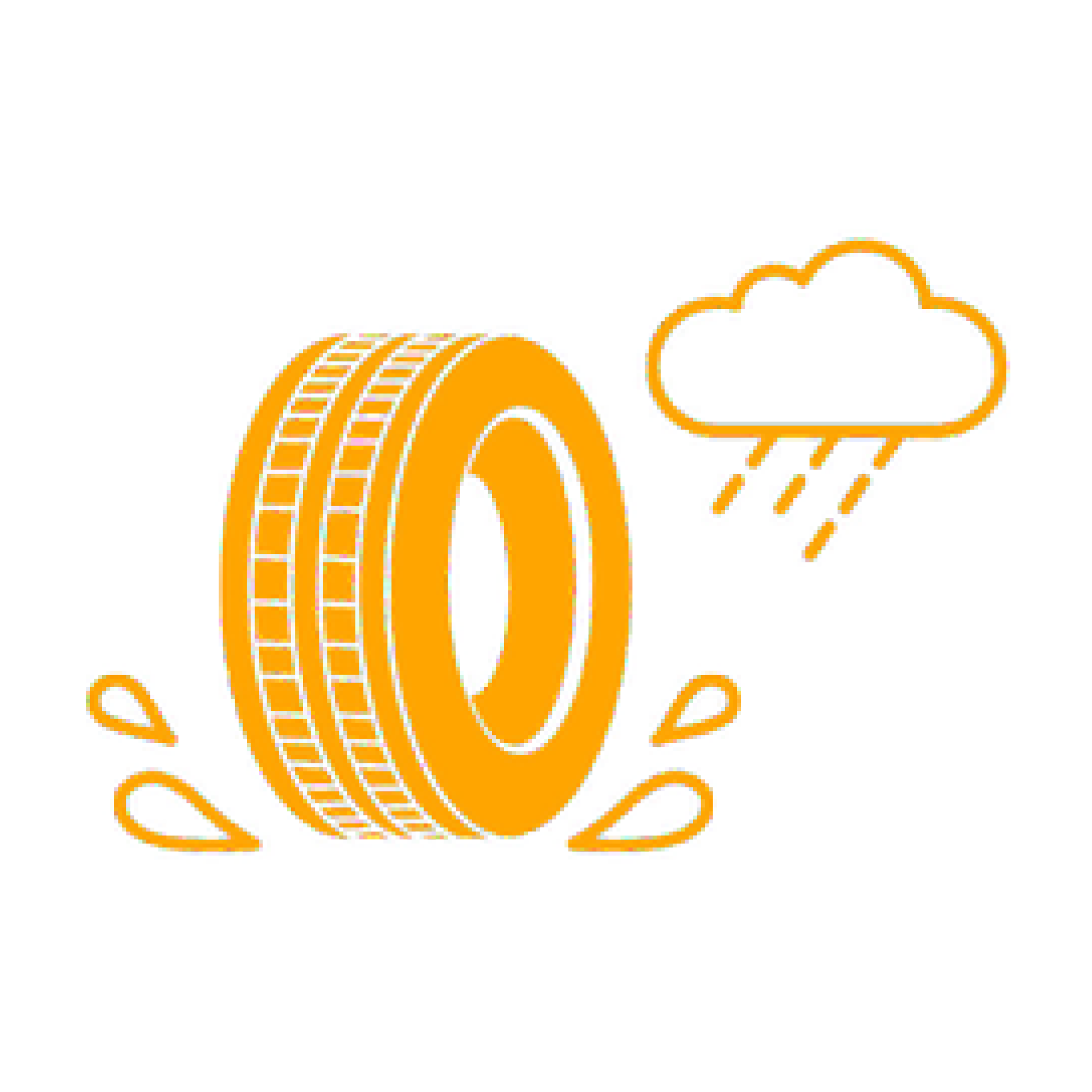 Wet grip Icon about wet grip of a car tire.
