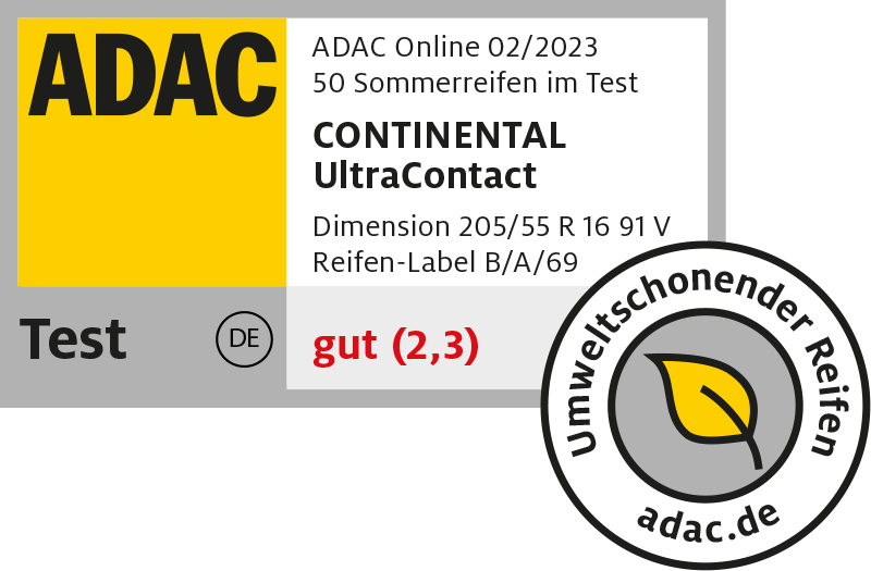 Testsiegel ADAC Continental UltraContact 2023