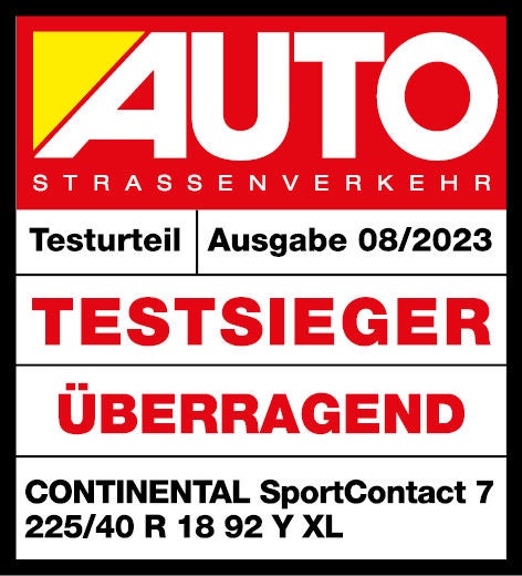 Testsiegel Auto Straßenverkehr Continental SportContact 7
