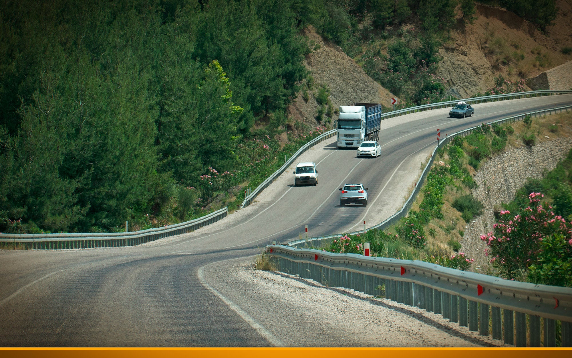 truck highway mountains