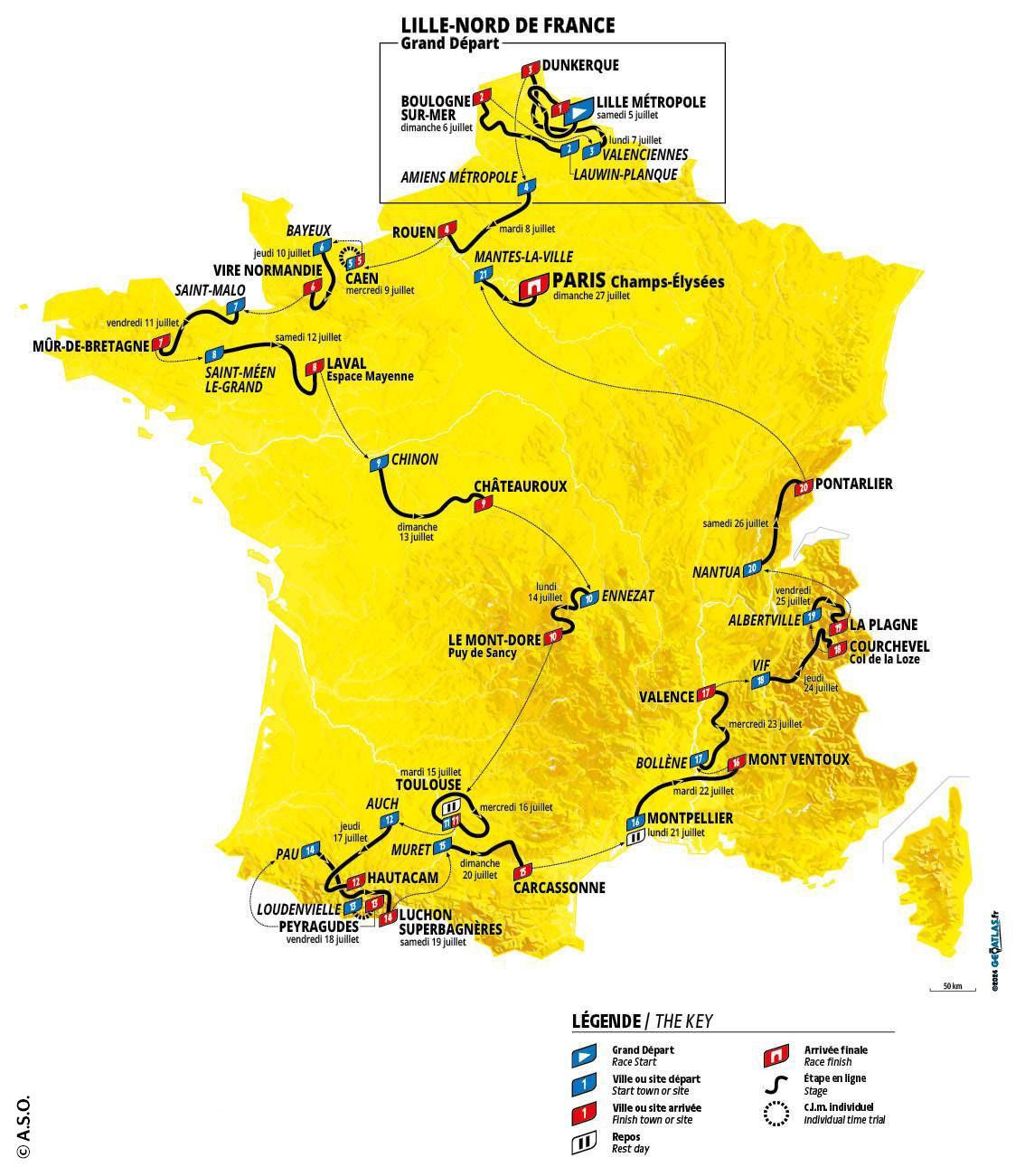 Tour de France Route 2025