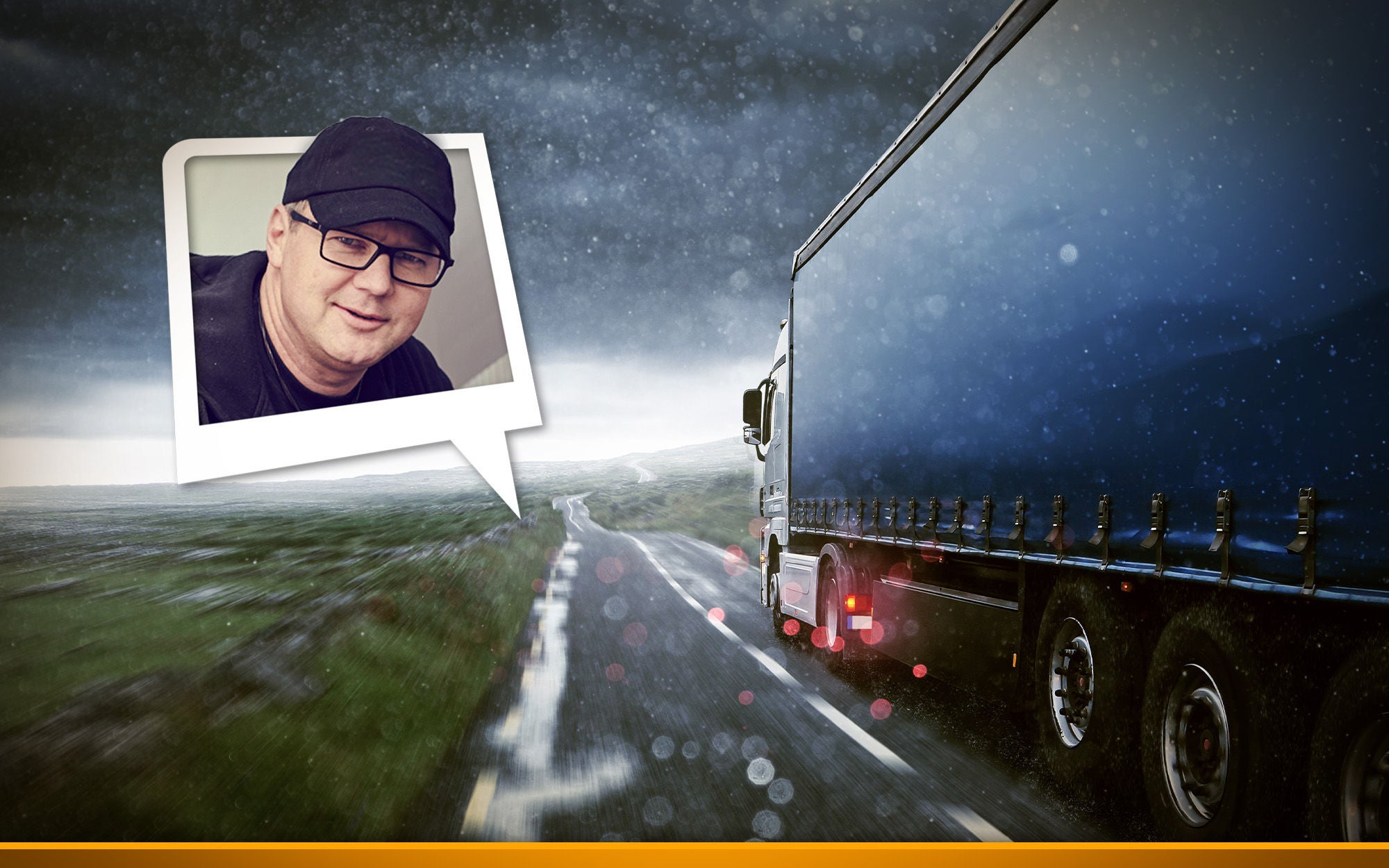  Truck on a road during storms