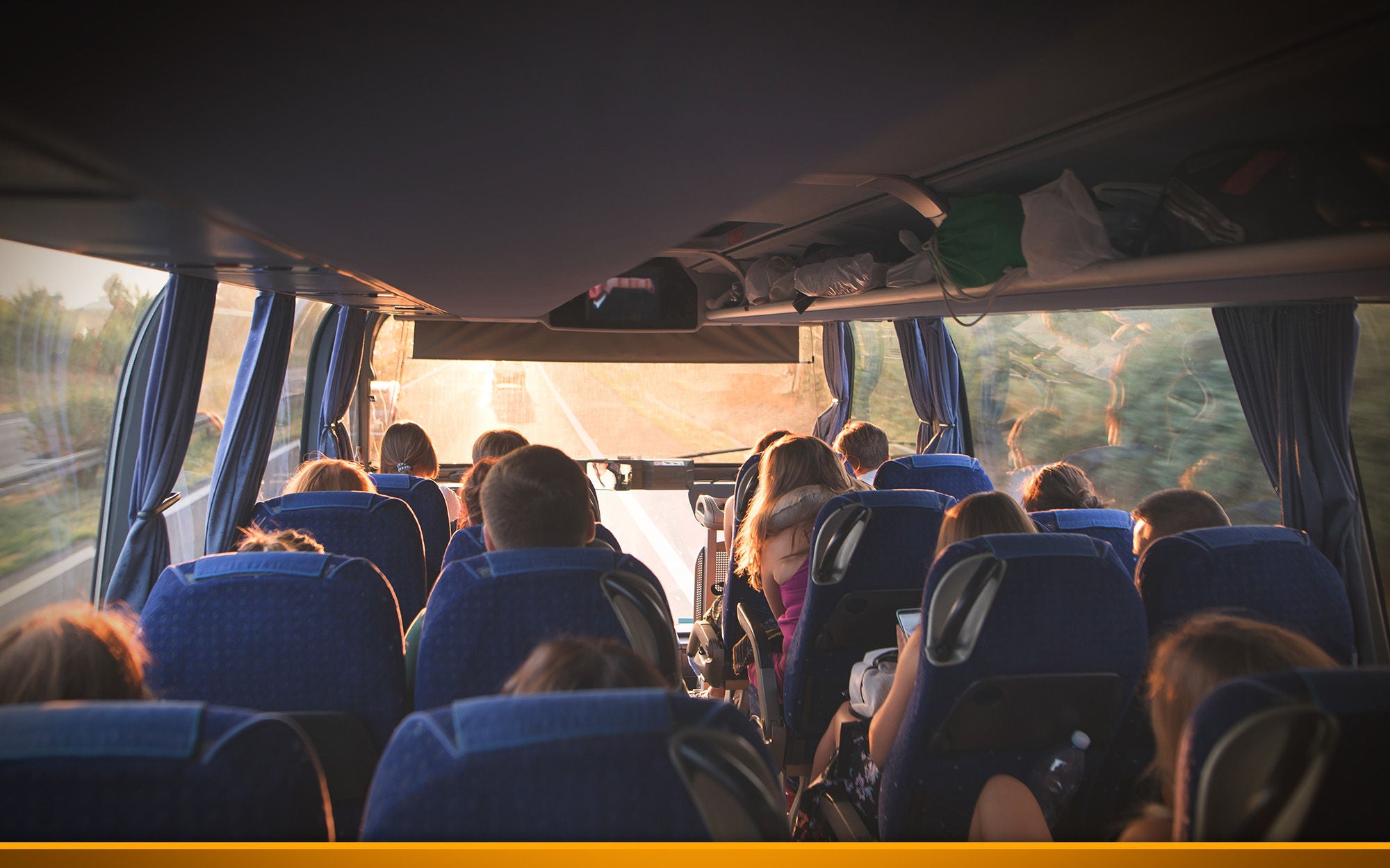 Full coach on the highway