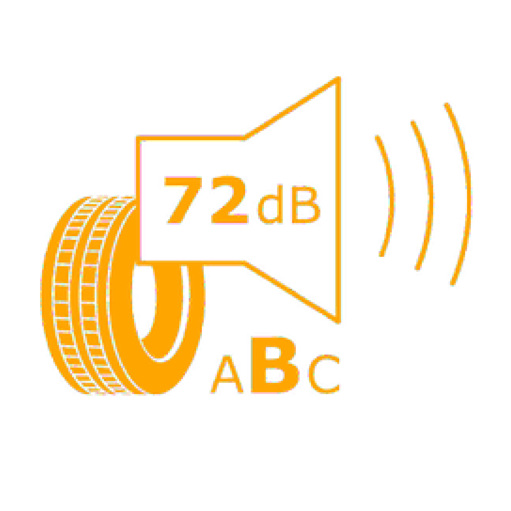 Infographic about noise level of a car tire.