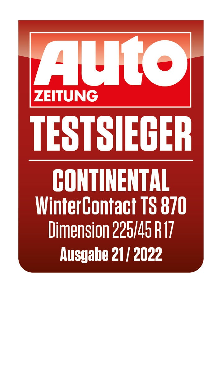 Testsiegel Continental WinterContact TS 870 Auto Zeitung 2022 