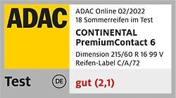 Continental PremiumContact 6 Continental PremiumContact 6 Test ADAC