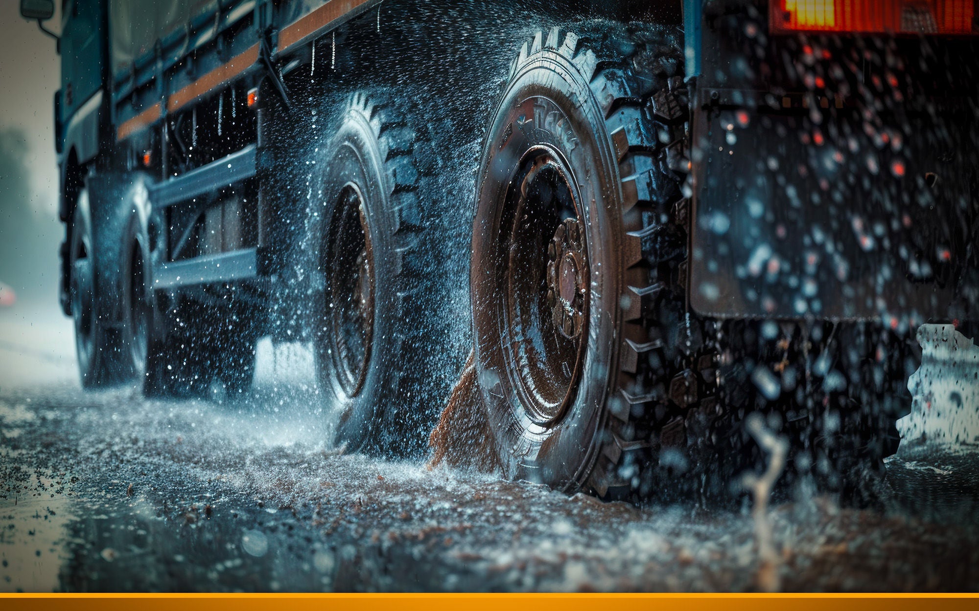 Truck in a rainstorm