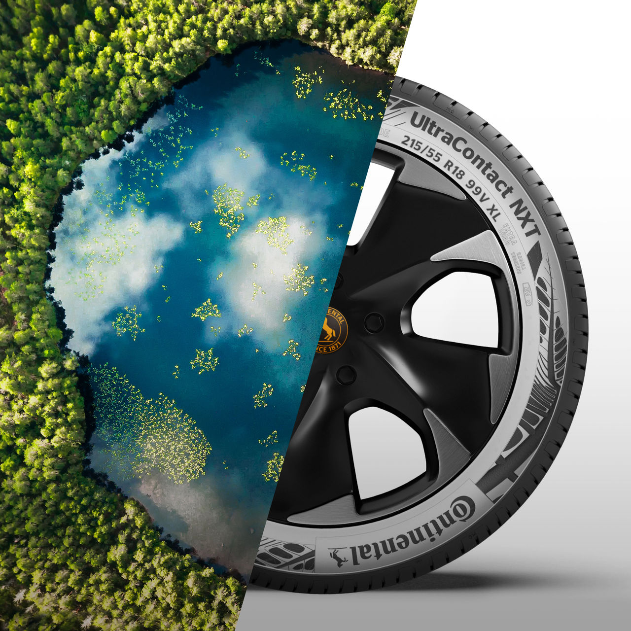 Continental UltraContact NXT-Reifen, der zu 65 % aus nachhaltigen Materialien besteht