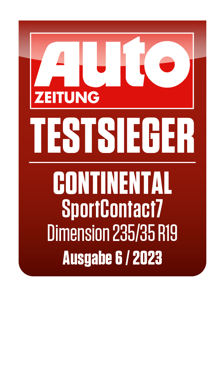 Testsiegel Auto Zeitung Continental SportContact 7 2023