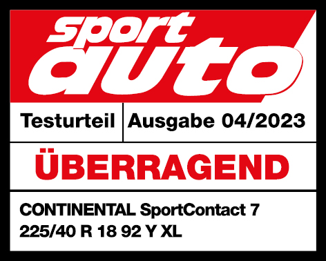 Testsiegel sport auto Continental SportContact 7