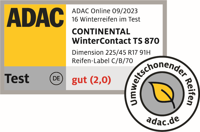 Continental WinterContact TS 870 ADAC Winterreifentest 2023