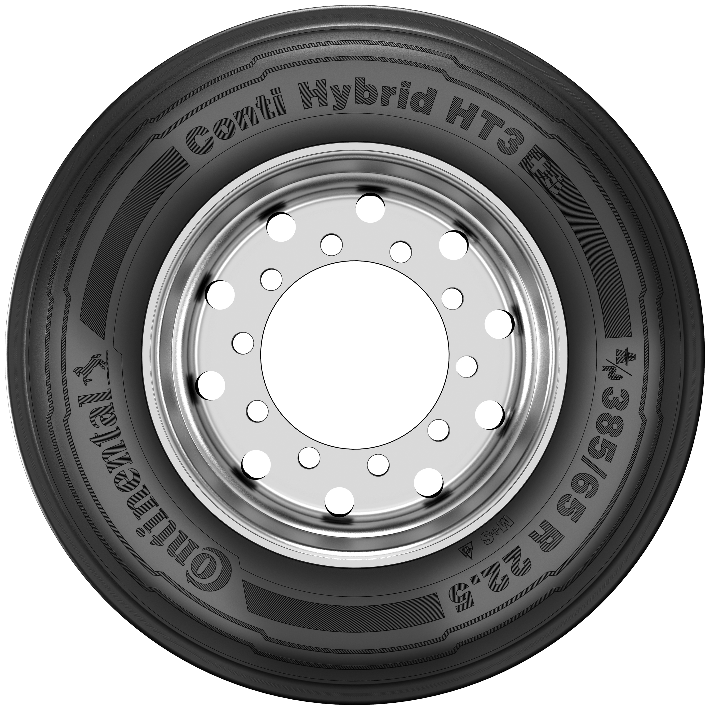 Conti Hybrid HT3+ tire product picture - side view.