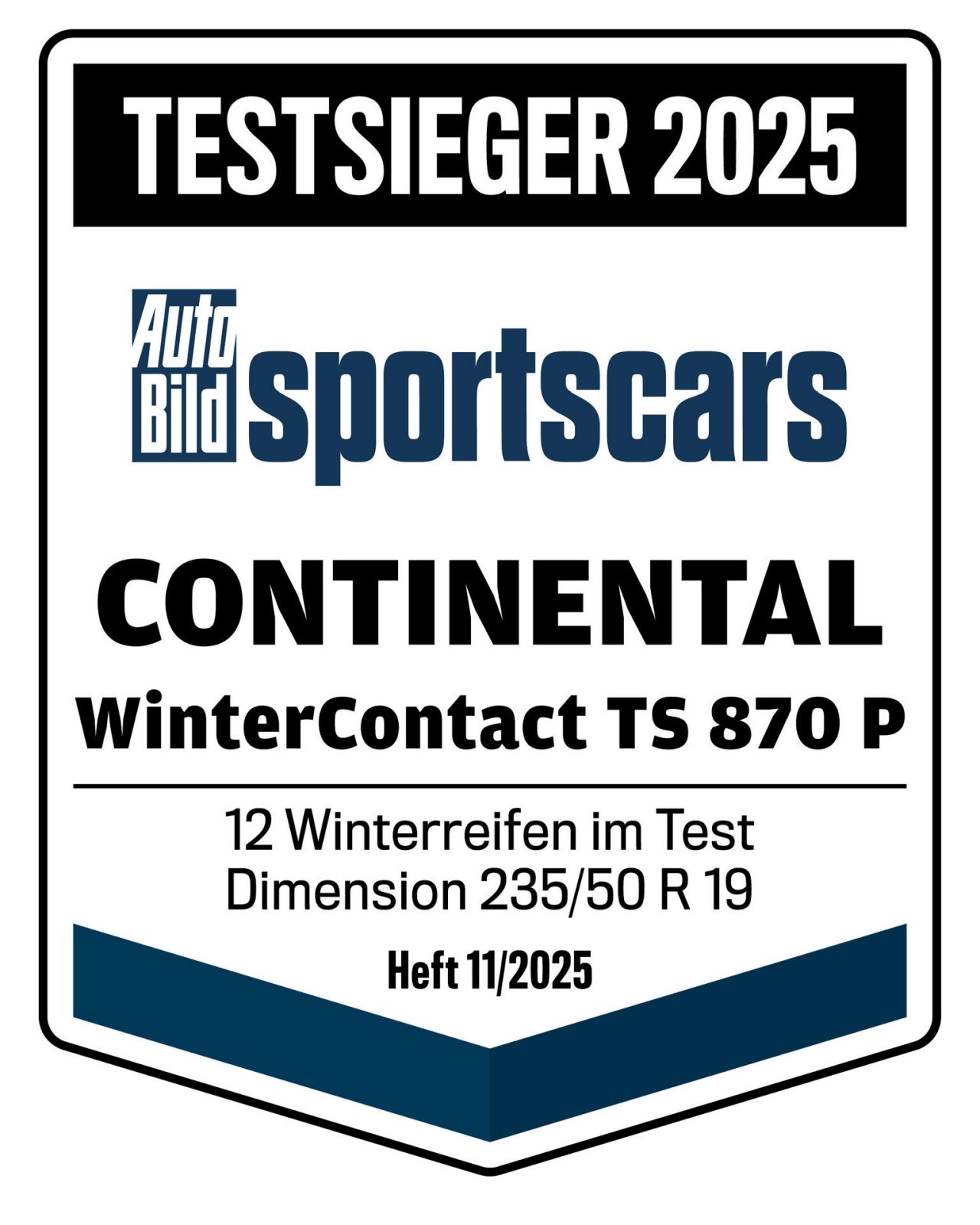 Auto Bild sportscars Testergebnis WinterContact TS 870 P 2025