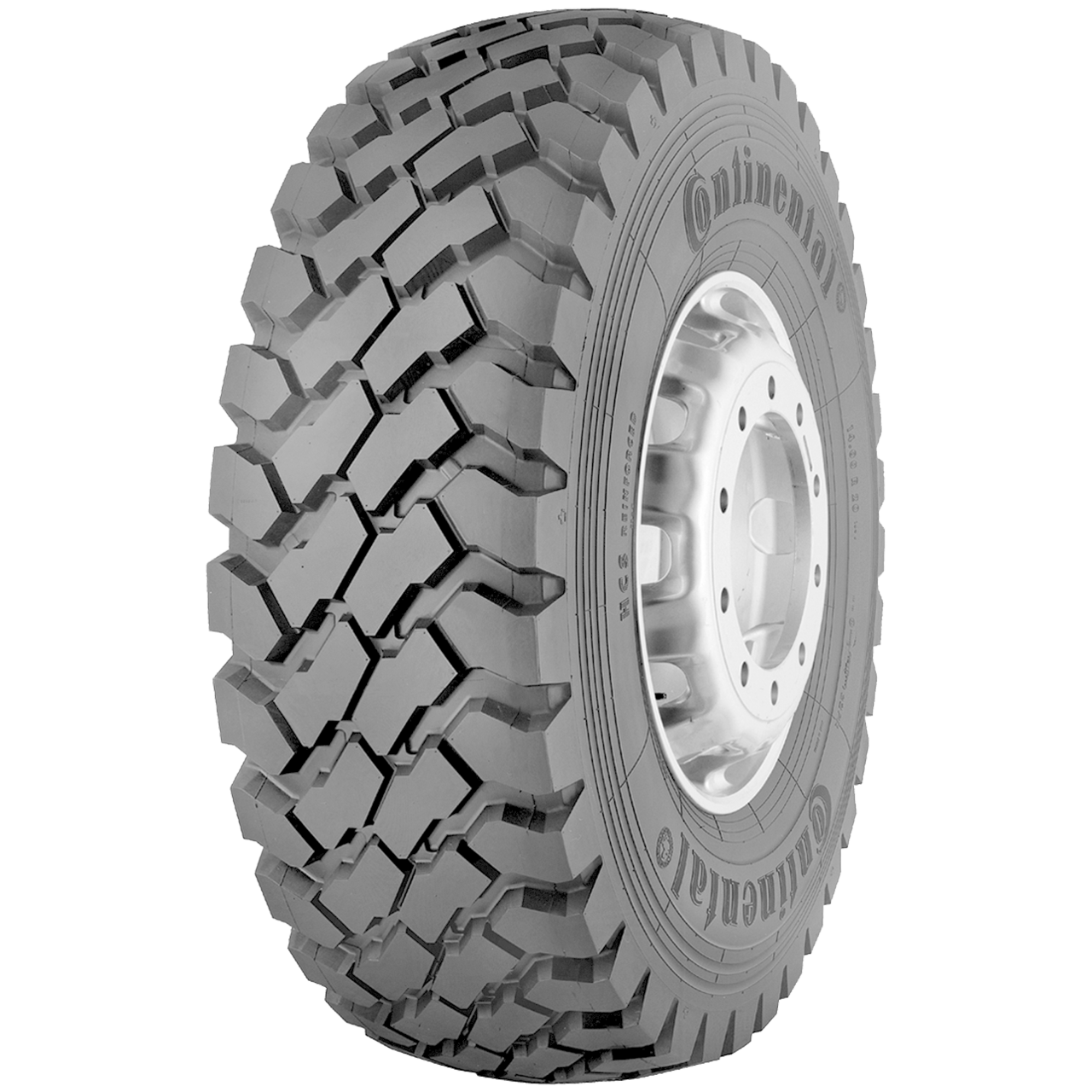 HCS tire product picture - 30 degree view. 