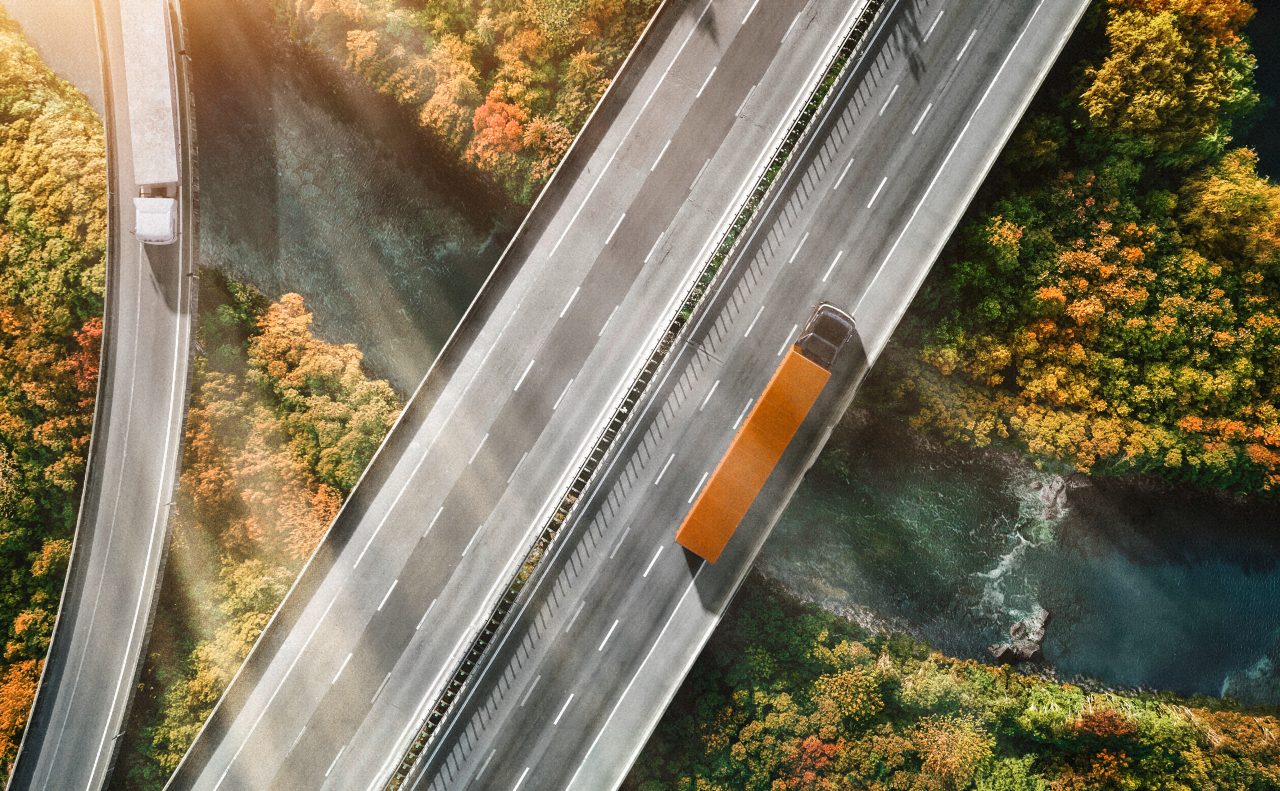 LKWs auf der Autobahn
