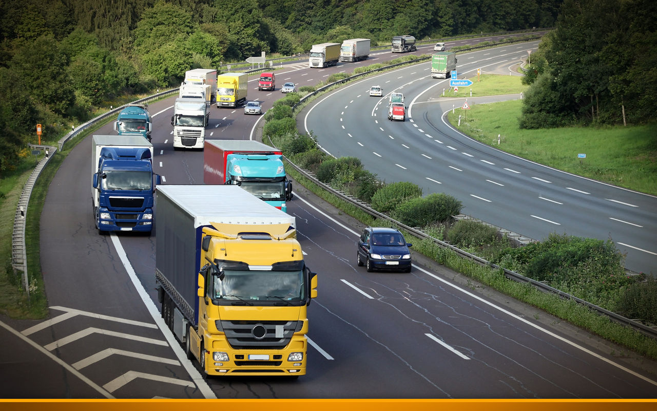 trucks on the highway