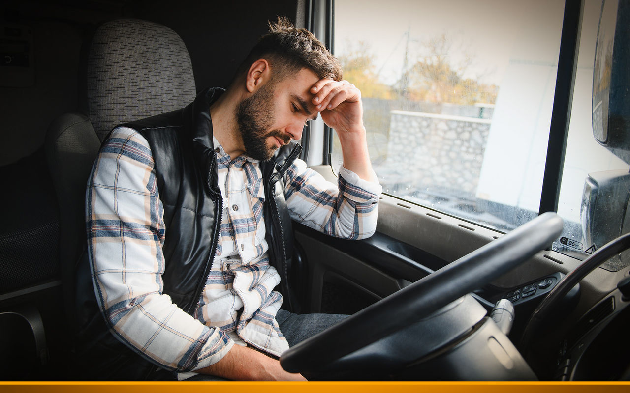 Sad truck driver