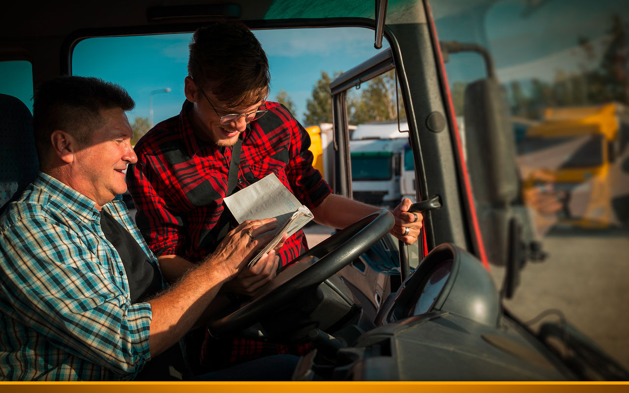 young and old truck driver