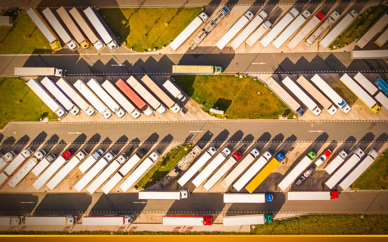 Rest area full of trucks