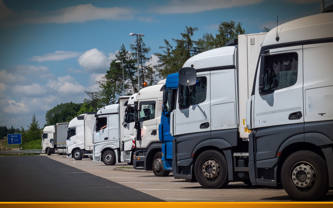 Rest area full of trucks