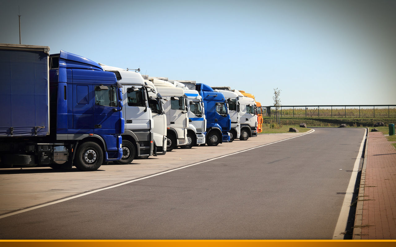 Rest area full of trucks