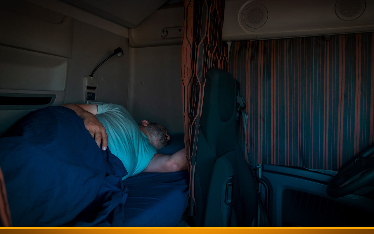 truck driver is asleep