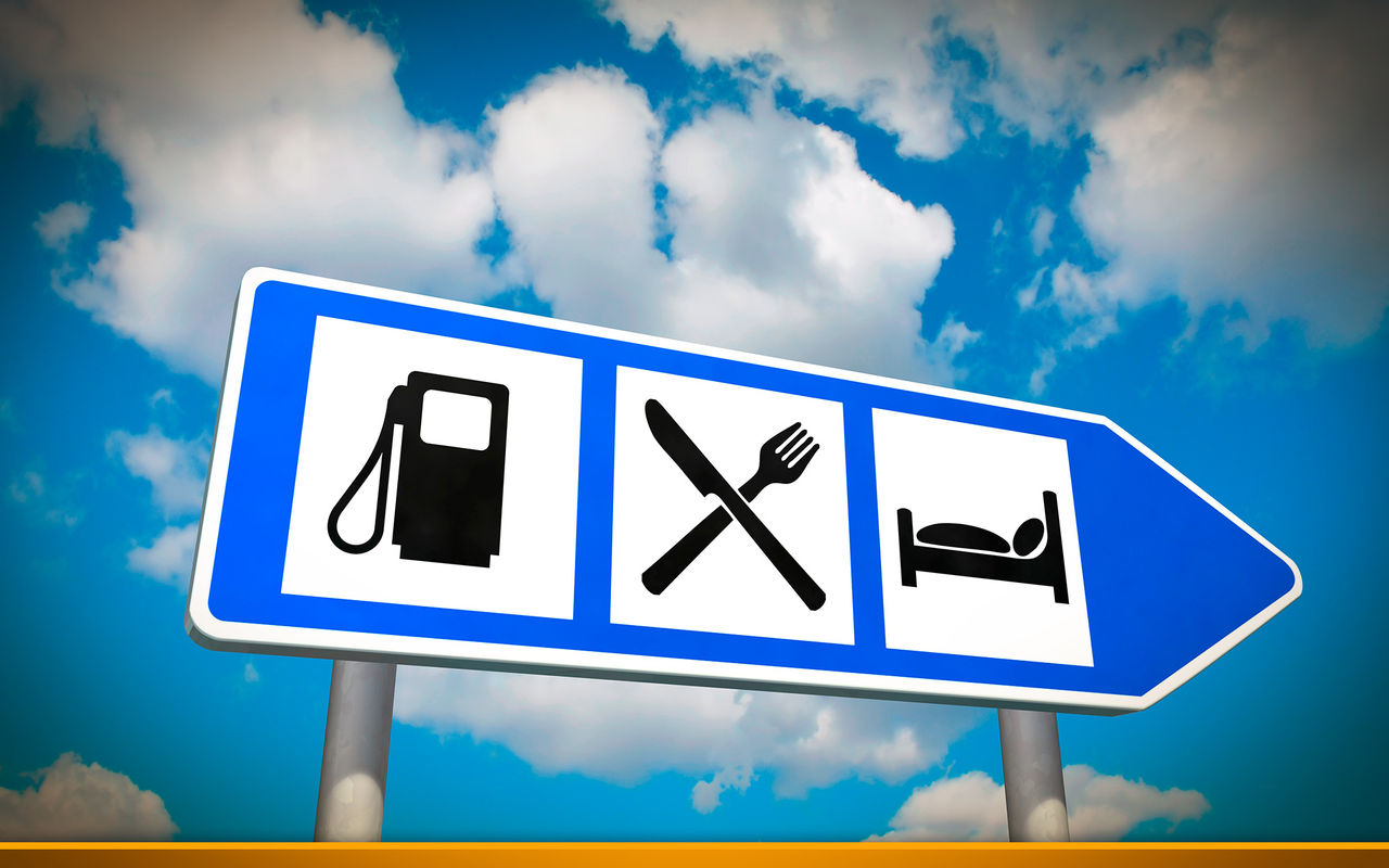  Rest area highway sign