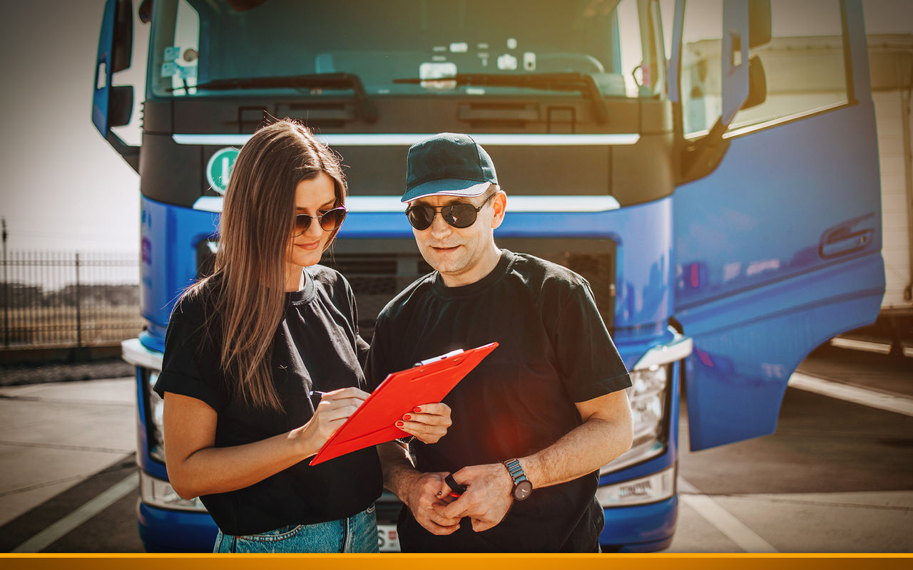 Truck drivers make delivery